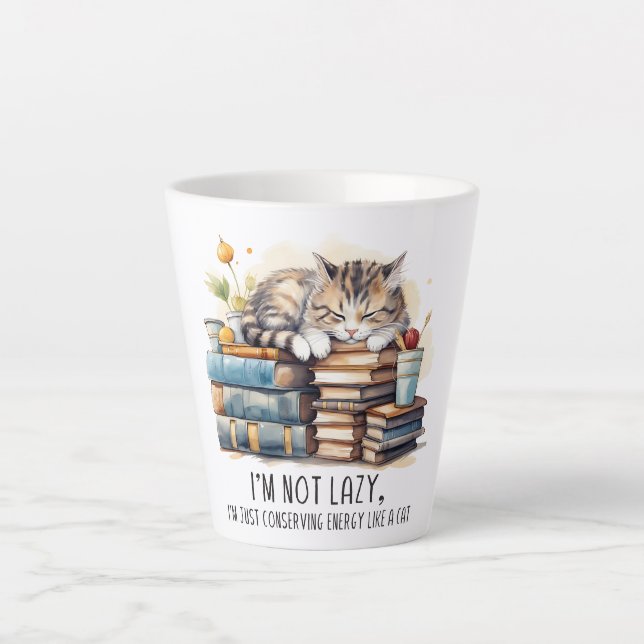 Tasse Latte Je ne suis pas un chat mignon (Devant)