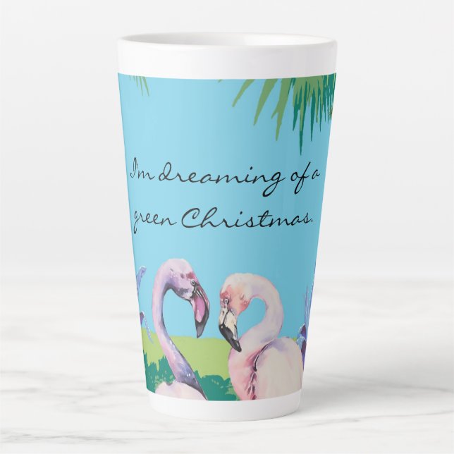 Tasse Latte Je rêve d'un Noël Vert Personnalisé (Devant)