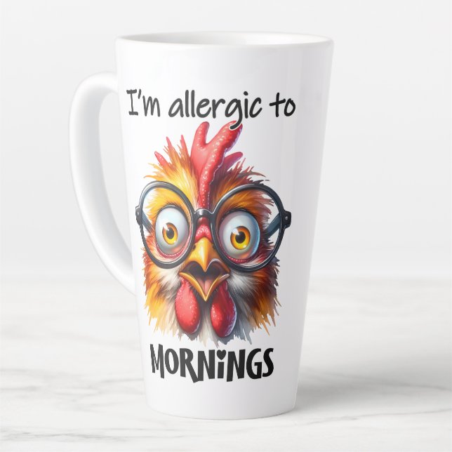 Tasse Latte Je suis allergique aux matins ! (Angle gauche)