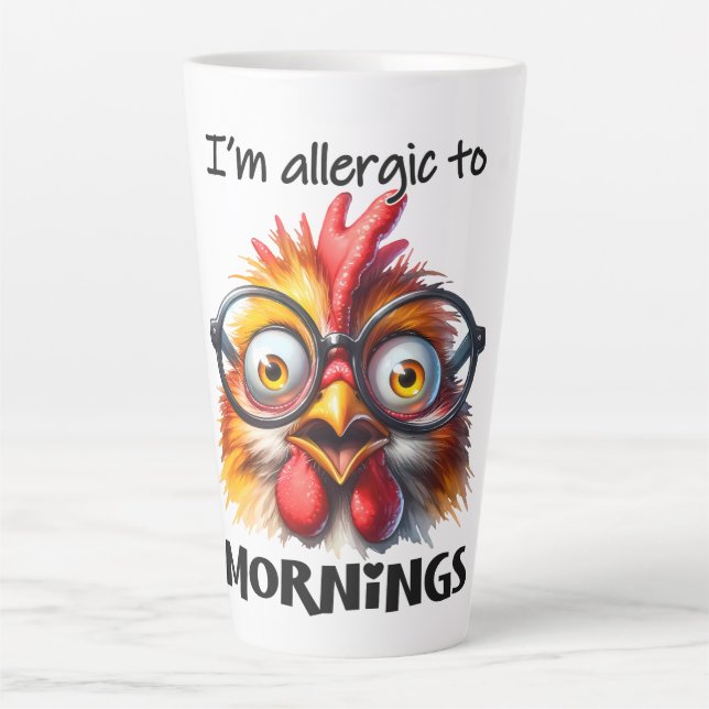 Tasse Latte Je suis allergique aux matins ! (Devant)