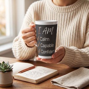 Tasse Latte Je suis calme capable confiant Affirmation positiv