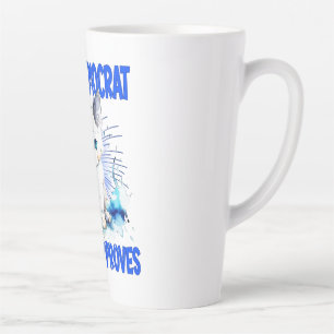 Tasse Latte Je Suis Démocrate - Mon Chat Approuve