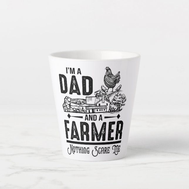 Tasse Latte Je suis papa et paysan | Agriculture (Devant)