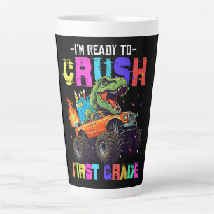 Tasse Latte Je suis prêt à écraser le camion de dinosaures de 