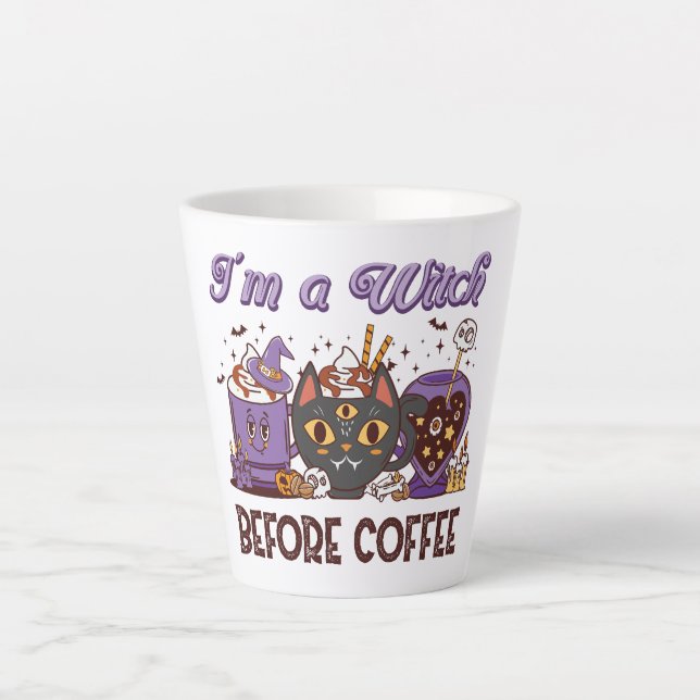 Tasse Latte Je suis sorcière avant le café (Devant)