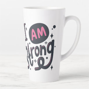 Tasse Latte Je suis une conception de typographie motivante fo