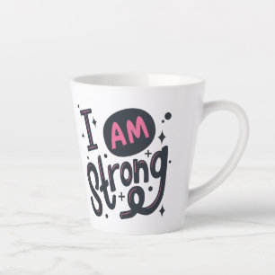 Tasse Latte Je suis une conception de typographie motivationne