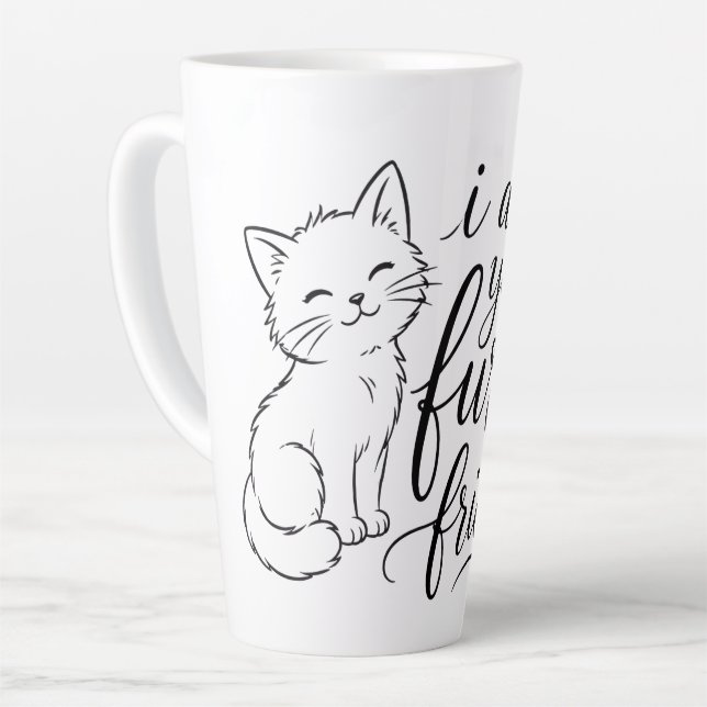 Tasse Latte Je suis votre ami à fourrure Design d'animal de co (Angle gauche)