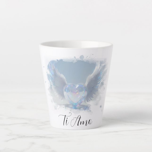 Tasse Latte *~* Je T'Aime Coeur Crystal Wings AP78 Ti Amo (Devant)