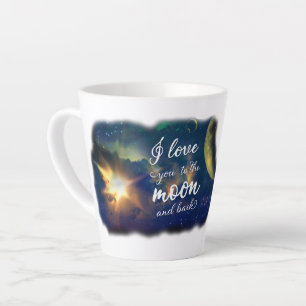 Tasse Latte Je t'aime jusqu'à la lune et retour