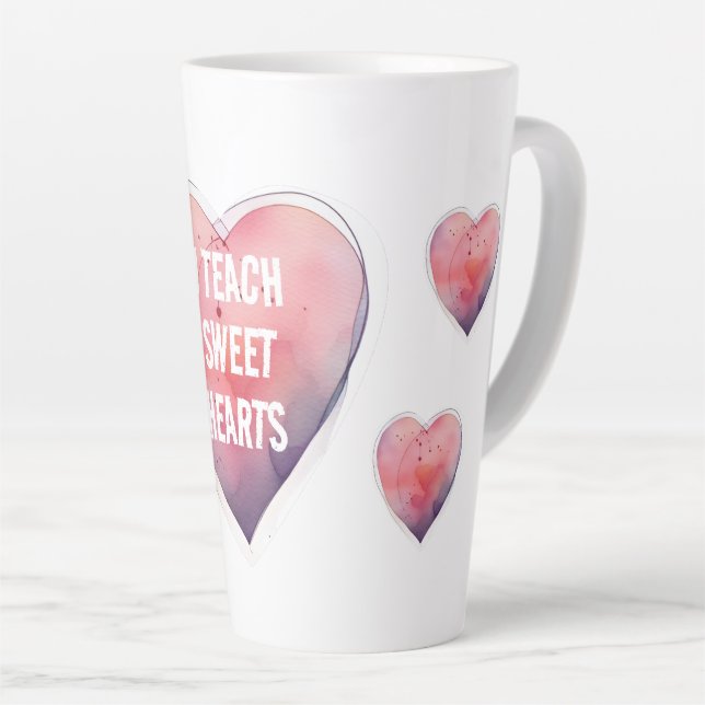 Tasse Latte J'enseigne les valentines de Sweet Hearts jour Dop (Angle droit)