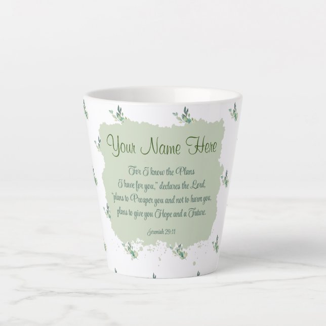 Tasse Latte Jeremiah 29:11 Bible Verse Personnaliser (Devant)