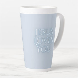 Tasse Latte Jésus aime le design de typographie chrétien