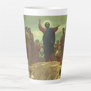 Tasse Latte Jésus Christ Sermon sur le Mont, Religion Vintage