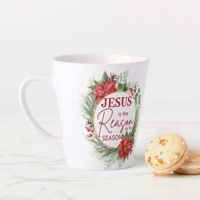 Tasse Latte Jésus est la raison de la saison de Noël (En situation)