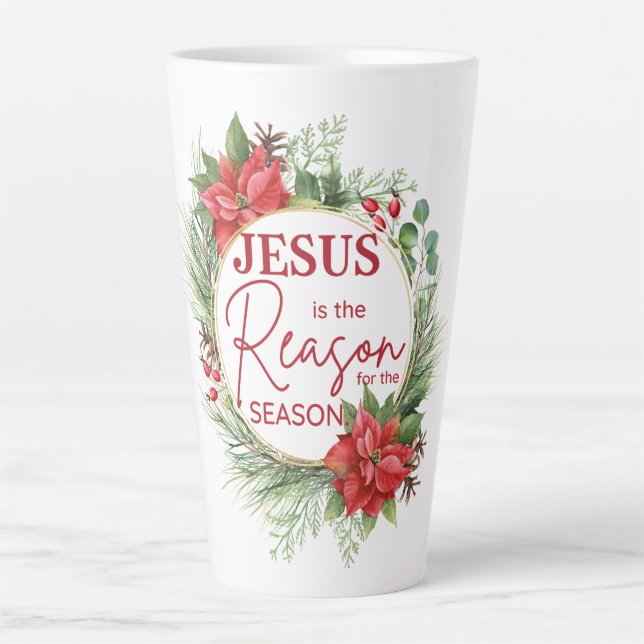 Tasse Latte Jésus est la raison de la saison Noël (Devant)