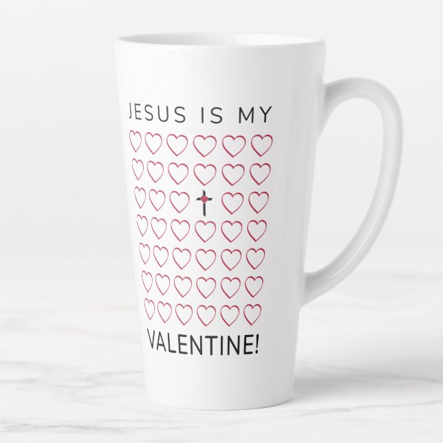 Tasse Latte Jésus Est Ma Croix Du Coeur Valentin (Droite)
