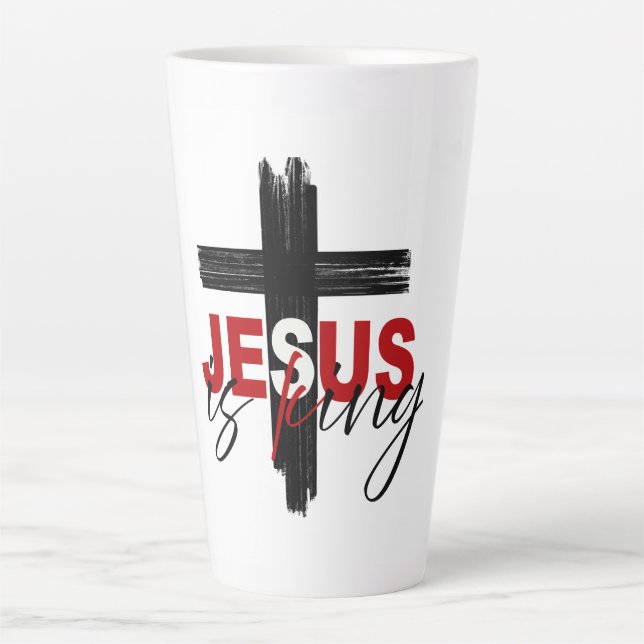 Tasse Latte Jésus est roi (Devant)