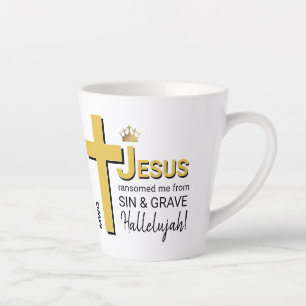 Tasse Latte JÉSUS moderne M'A RANSOMÉ Pâques chrétiennes