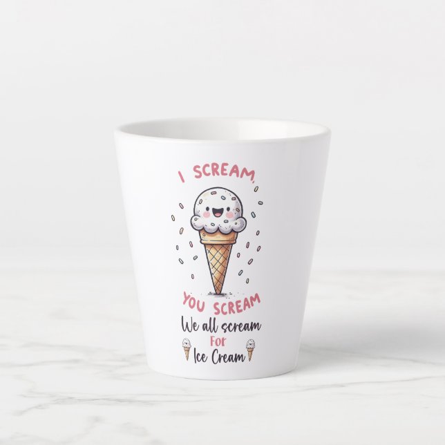 Tasse Latte Jeu de crème glacée mignonne (Devant)