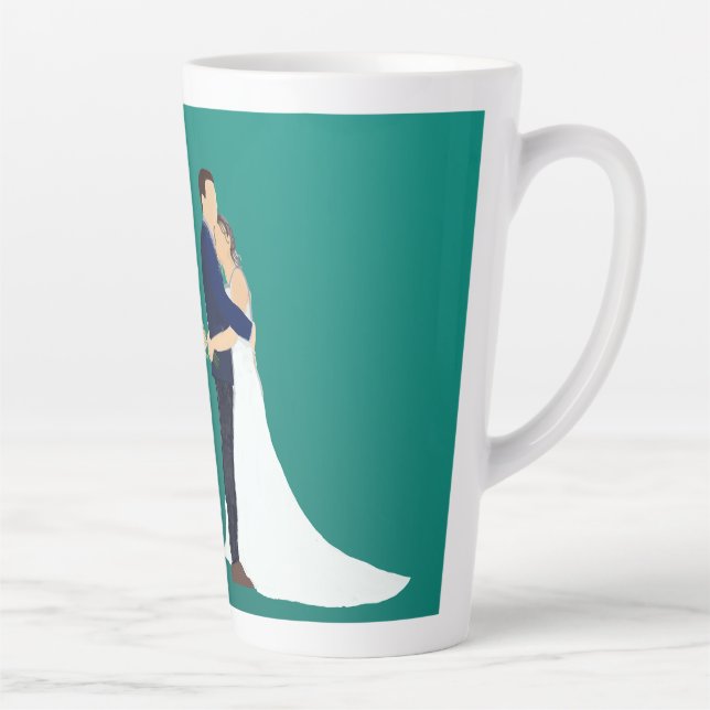 Tasse Latte Jeune couple marié, teints de peau clairs (Droite)