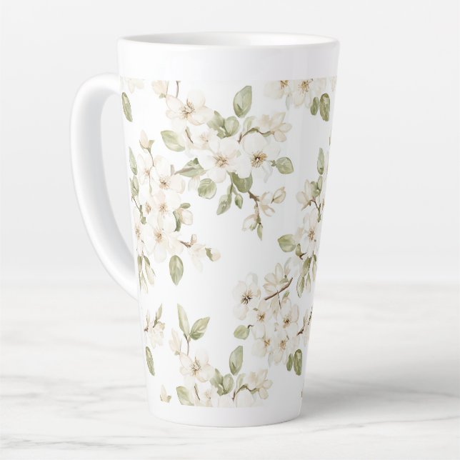 Tasse Latte Joli arbre à fleurs crème  (Angle gauche)