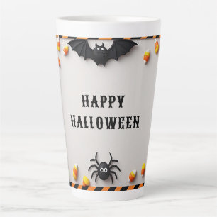 Tasse Latte Joli cadre de citrouille d'Halloween 👻