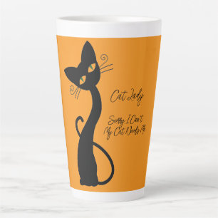 Tasse Latte Joli Chat, Adorable Chat,Dame aux chats, Moderne, 