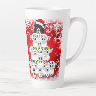 Tasse Latte Joli Chien d'élevage et mouton Noël