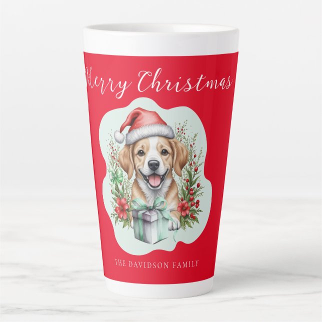 Tasse Latte Joli chiot de Noël (Devant)