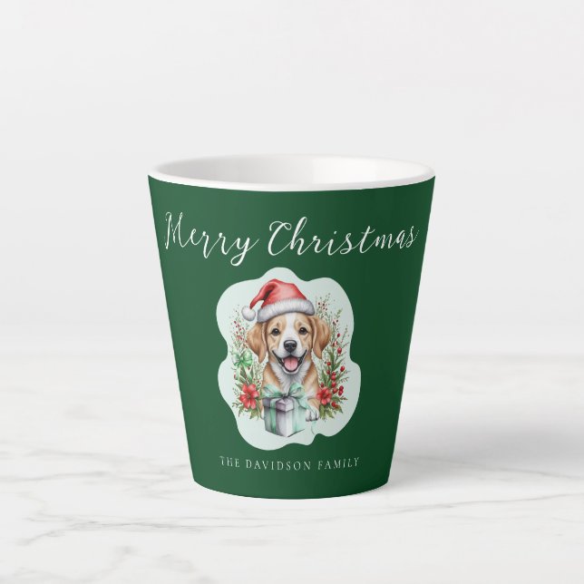 Tasse Latte Joli chiot de Noël (Devant)