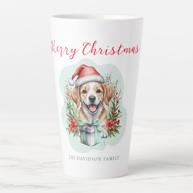 Tasse Latte Joli chiot de Noël (Devant)