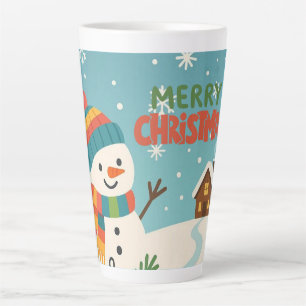 Tasse Latte Joli, classique bonhomme de neige de Noël