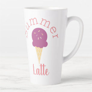 Tasse Latte Joli cône de glace et pépites d'été