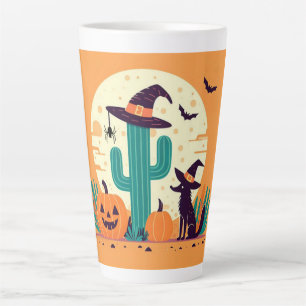 Tasse Latte Joli désert/cactus d'Halloween du sud-ouest