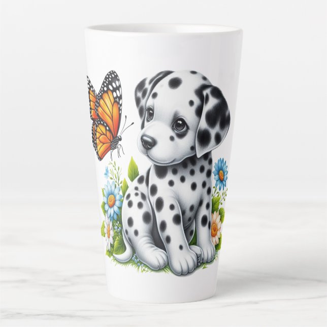 Tasse Latte Joli(e) ami(e) dalmate/papillon (Devant)
