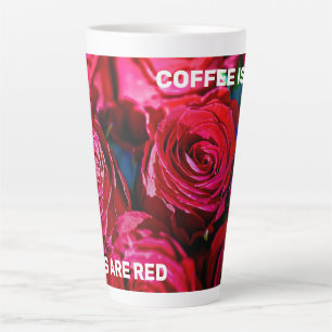 Tasse Latte Joli Ensemble De Roses Rouges