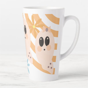 Tasse Latte Joli fantôme et lutin rétro funky floral