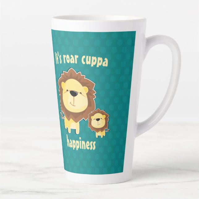 Tasse Latte Joli Lion Et Baby Cub Anniversaire de enfant (Droite)