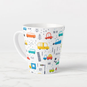 Tasse Latte Joli Motif coloré de la circulation automobile