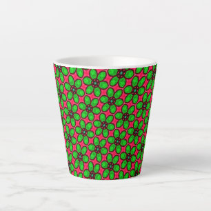 Tasse Latte Joli Motif de fleurs Abstraites