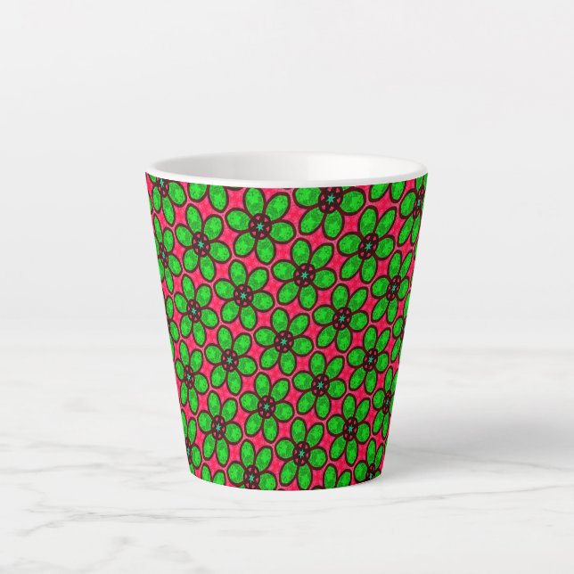 Tasse Latte Joli Motif de fleurs Abstraites (Devant)