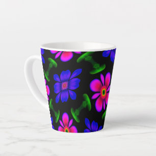 Tasse Latte Joli Motif de fleurs roses