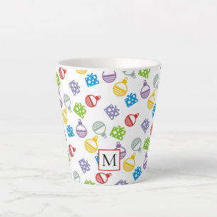 Tasse Latte Joli motif de Noël de boules et cadeaux