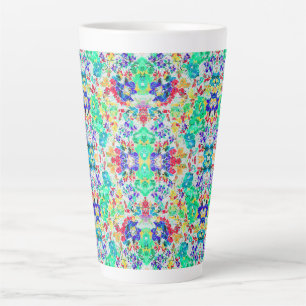 Tasse Latte Joli motif floral abstrait