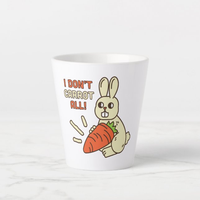 Tasse Latte Joli Petit Lapin Tenant Sa Carotte (Devant)