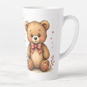 Tasse Latte Joli petit ours brun adorable avec cravate