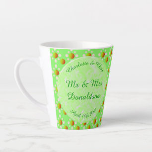 Tasse Latte Joli Printemps Mariage Pomme fleur et Pommes