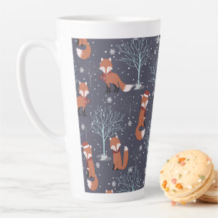 Tasse Latte Joli renard d'hiver