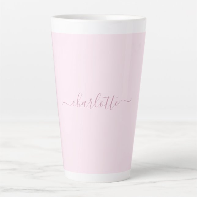 Tasse Latte Joli rose et blanc doux (Devant)